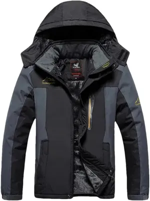 Adhdyuud Men Wool Liner Thicken Jacket Outwear Winter Cotton-Padded Windbreaker Parka Coat