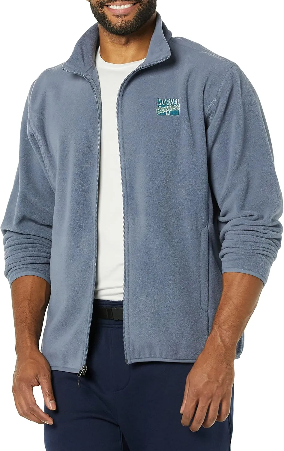 Amazon Essentials Disney | Marvel | Star Wars Men's Polar Fleece Full-Zip Mock Jackets