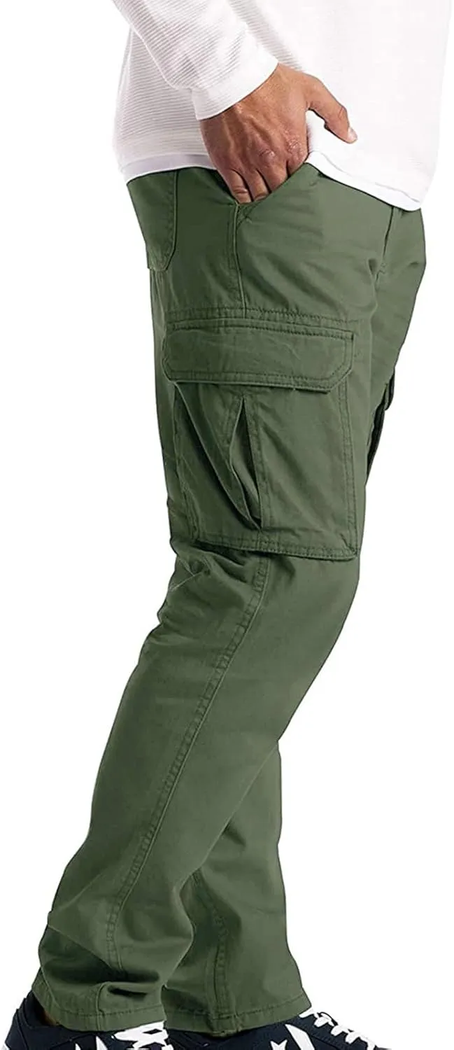 Athletic Pants for Men Color Leggings Casual Men's Trousers Pants Tooling Solid Multi-Pocket Tapered Athletic