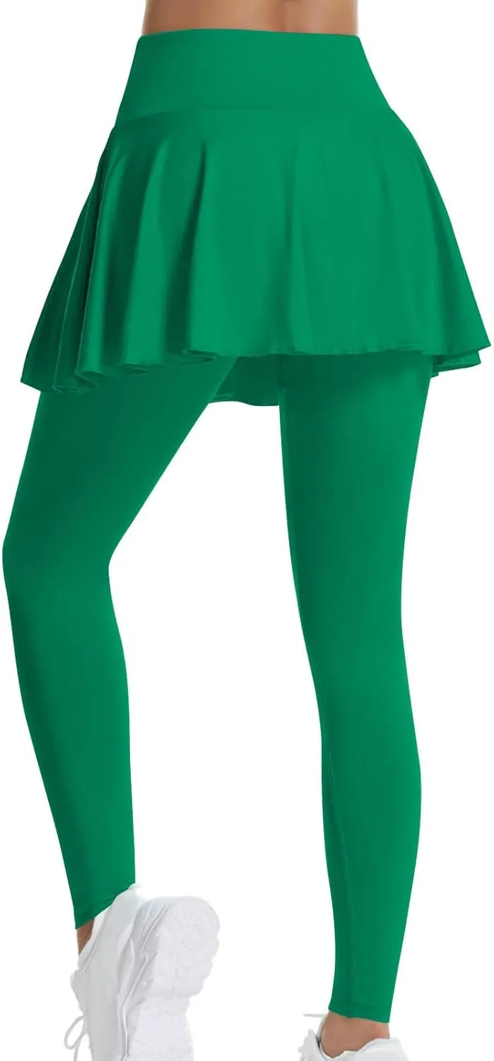 Athletic Skirt with Leggings Fashion Active Skort Ruffle Pleated Golf Skapri with Skirt Tennies Skirts