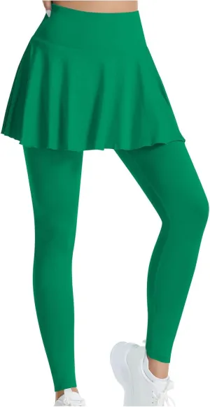 Athletic Skirt with Leggings Fashion Active Skort Ruffle Pleated Golf Skapri with Skirt Tennies Skirts