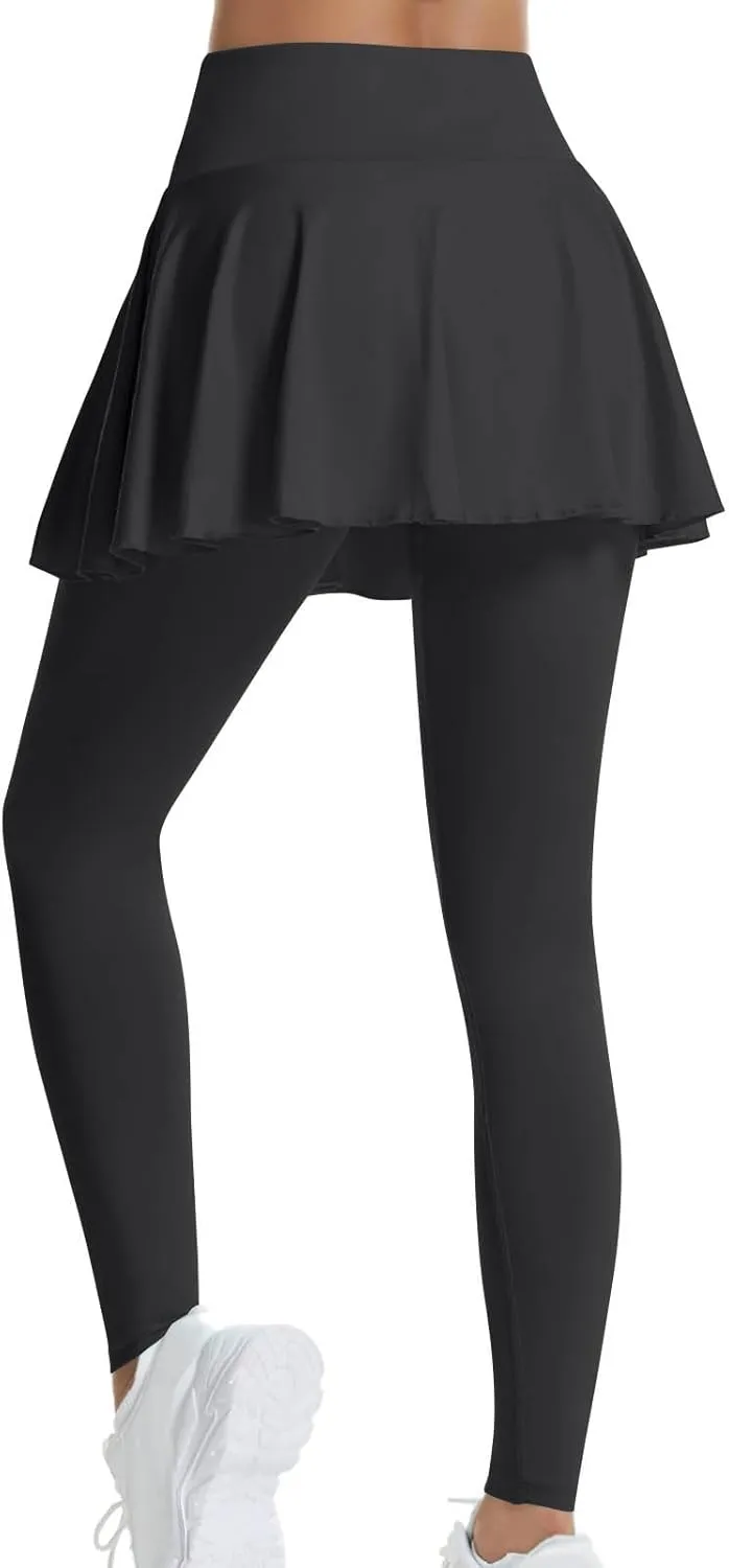 Athletic Skirt with Leggings Fashion Active Skort Ruffle Pleated Golf Skapri with Skirt Tennies Skirts
