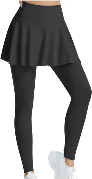 Athletic Skirt with Leggings Fashion Active Skort Ruffle Pleated Golf Skapri with Skirt Tennies Skirts