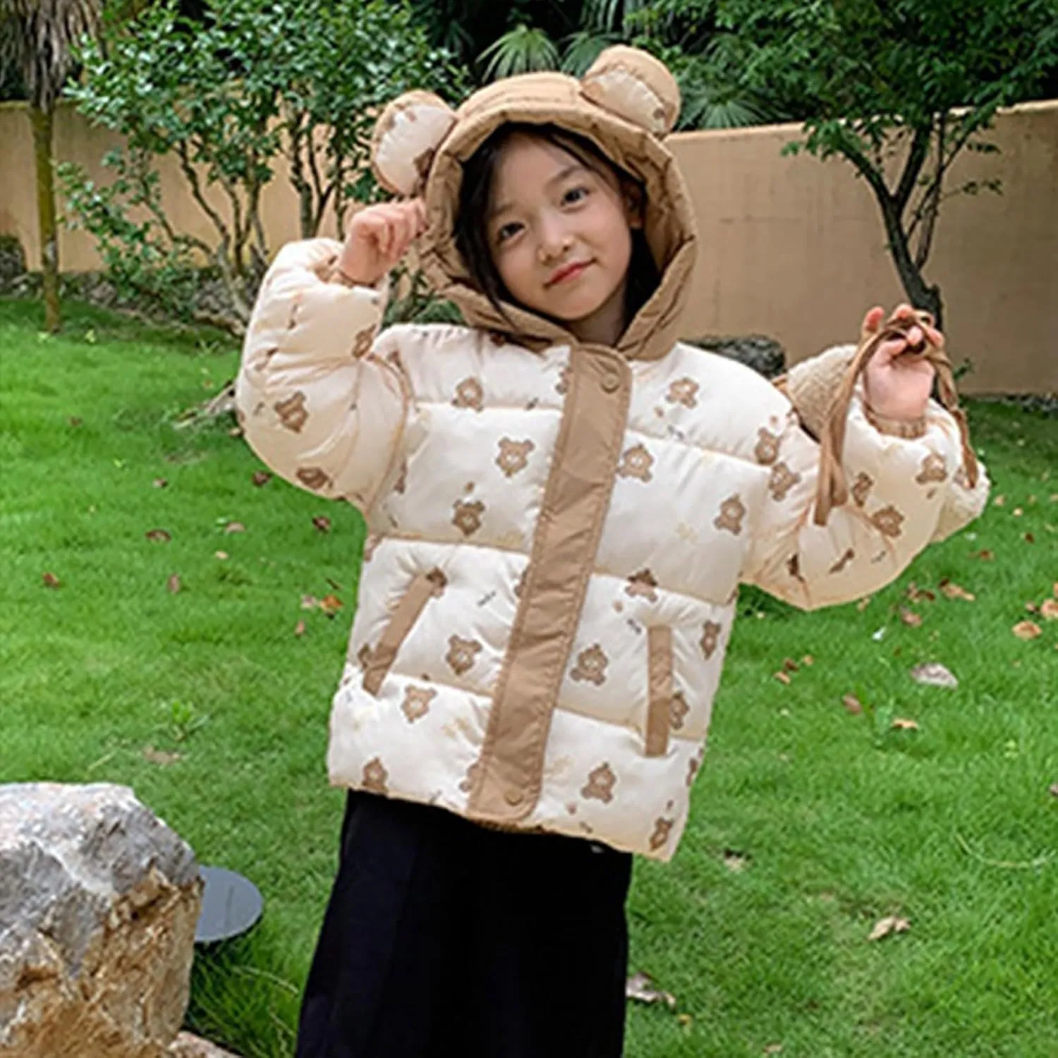 Baby Boys Girls Winter Jacket Warm Puffer Padded Coat Cotton Hooded Outwear Boy Girl Kid