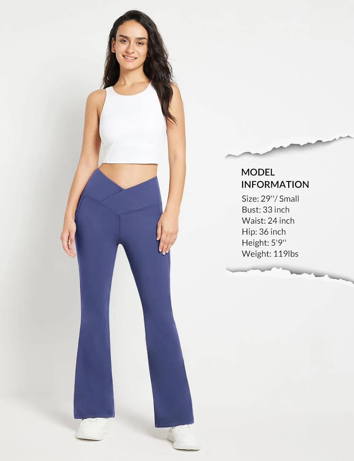 baleaf Women's Fleece Lined Pants Winter Thermal Warm Flare Leggings Crossover Yoga Pants Bell Bottom with Pockets