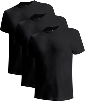 BAMBOO COOL Mens Undershirts Slim Fit V-Neck/Crewneck, Moisture-Wicking T-Shirts Soft Stretch White Tees for Men, 3 Pack