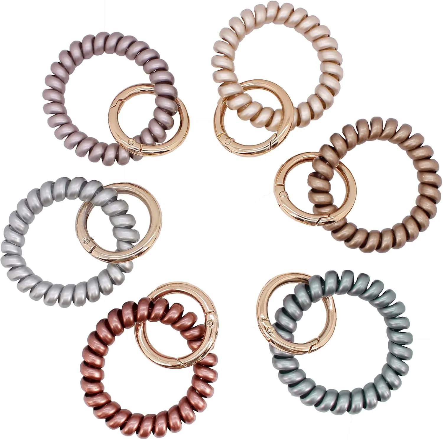BIHRTC Wrist Key Chain Spring Flexible Spiral Wrist Coil Sauna Keychain