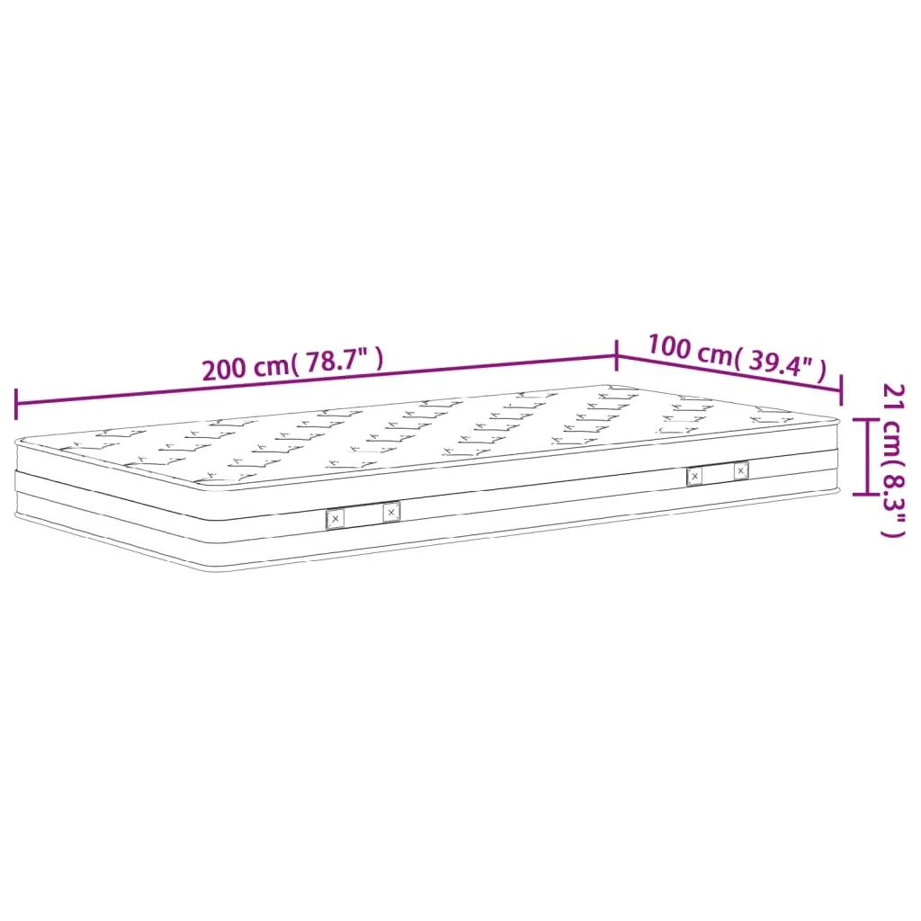 Bonnell Spring Mattress Medium 100x200 cm