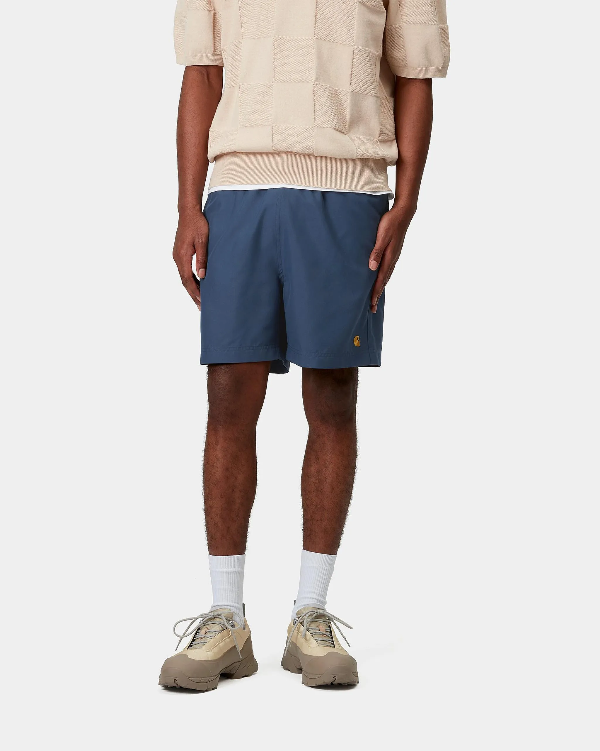 Carhartt WIP Chase Swim Trunks - Dusky Blue / Gold