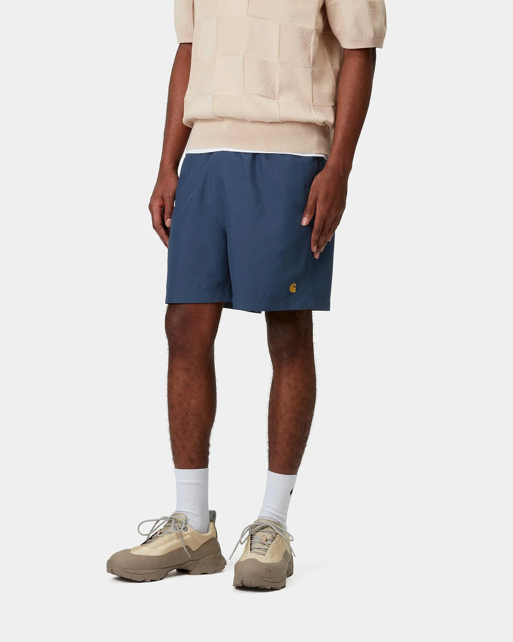 Carhartt WIP Chase Swim Trunks - Dusky Blue / Gold