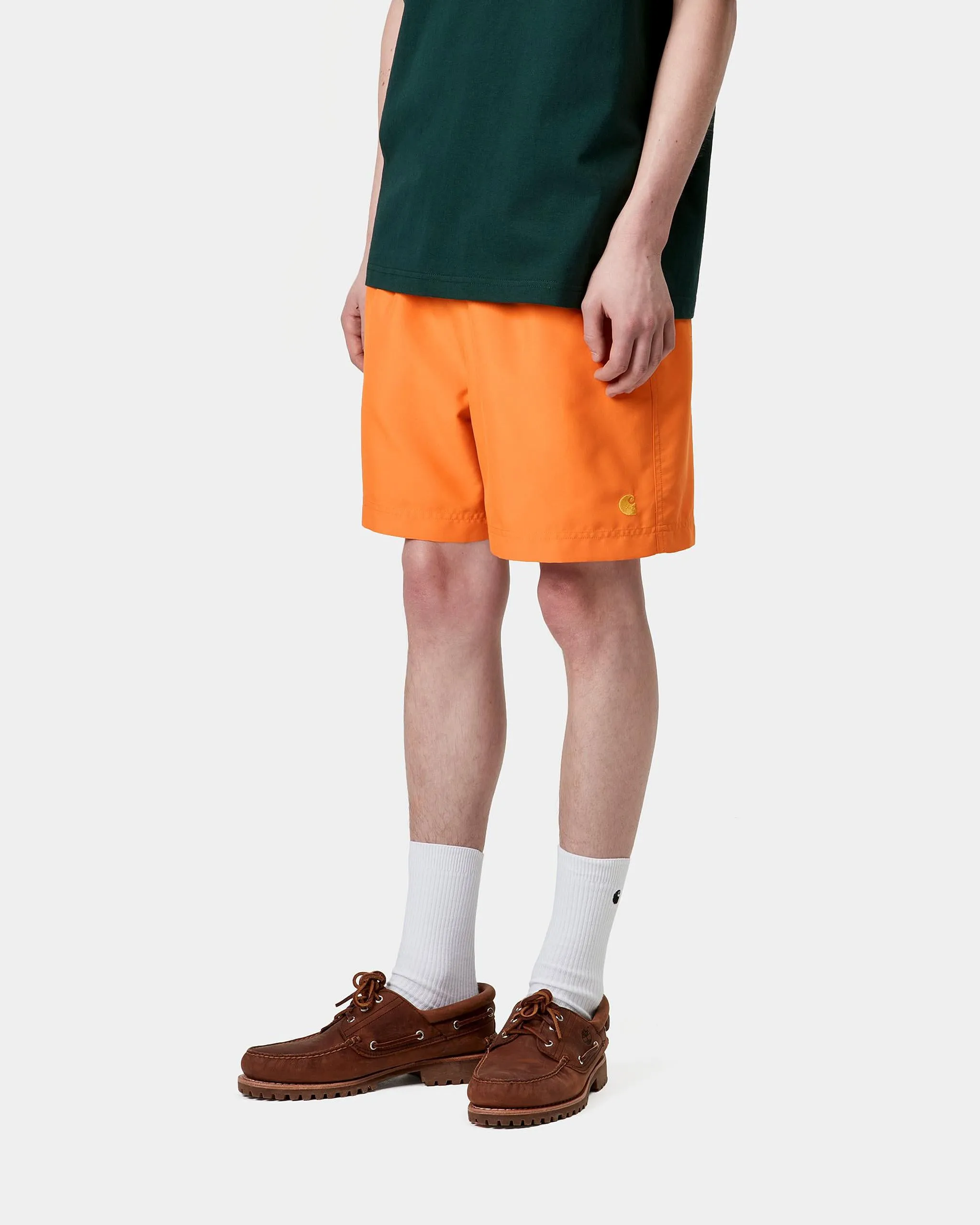 Carhartt WIP Chase Swim Trunks - Pumpkin / Gold