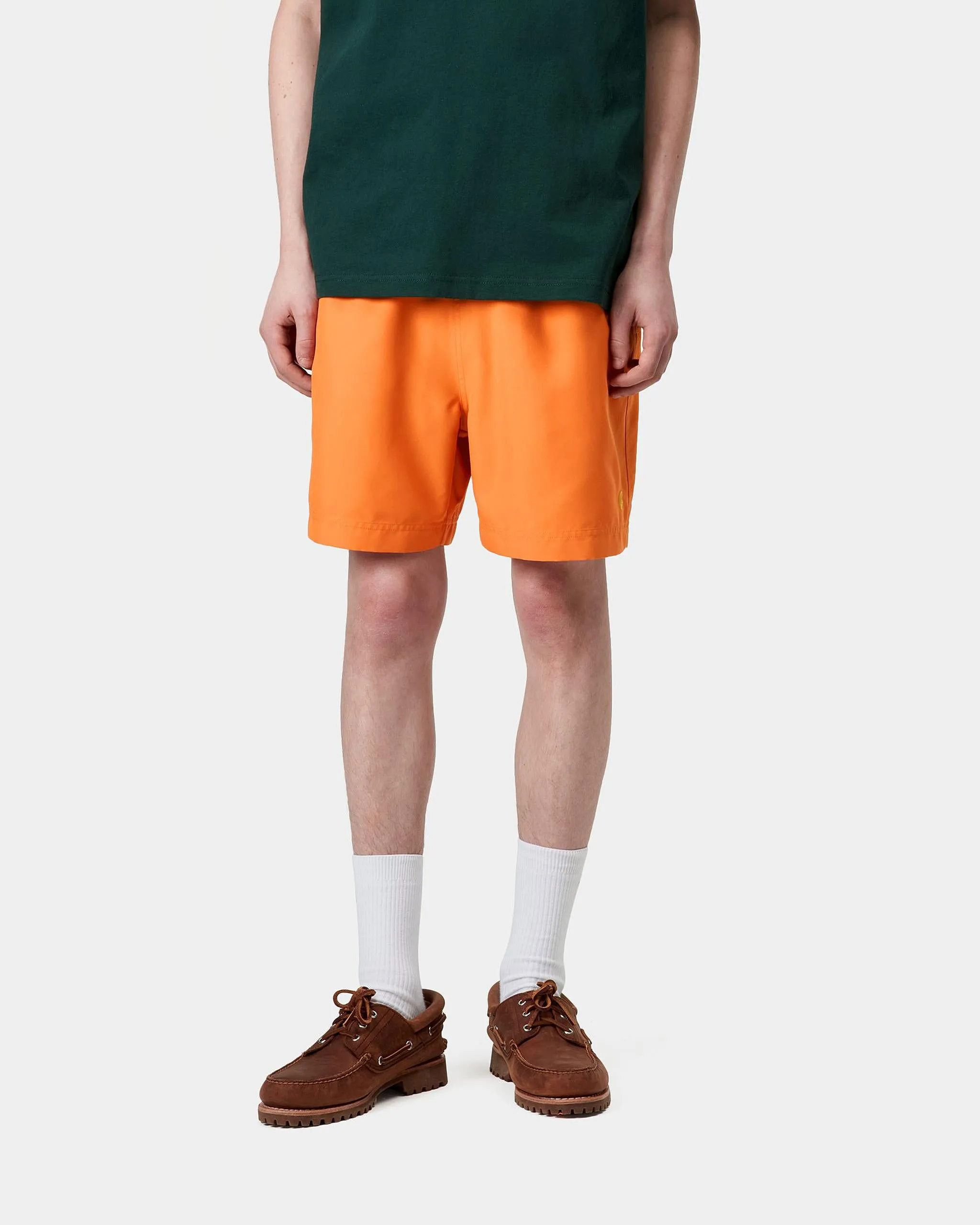 Carhartt WIP Chase Swim Trunks - Pumpkin / Gold