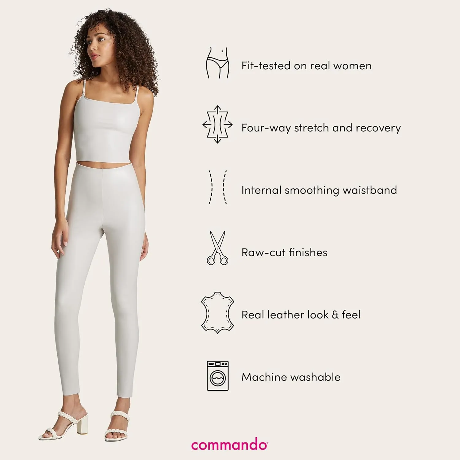commando - Faux Leather Leggings | Sculpting Yet Soft & Flexible | Raw-Cut Finish | Machine Washable, Retains Shape & Color