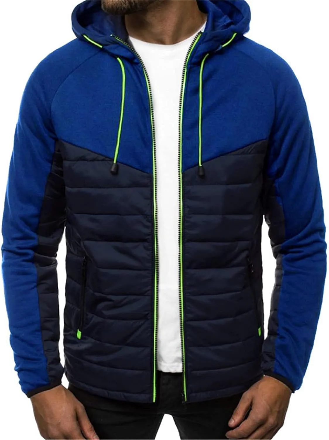 Crazynekos Men Autumn Winter Cotton Coat Padded Jacket Warm Long Sleeve Top Casual