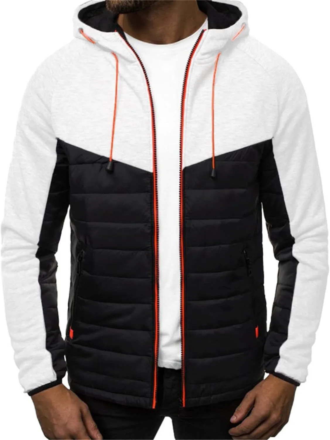 Crazynekos Men Autumn Winter Cotton Coat Padded Jacket Warm Long Sleeve Top Casual