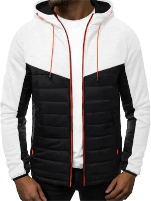 Crazynekos Men Autumn Winter Cotton Coat Padded Jacket Warm Long Sleeve Top Casual