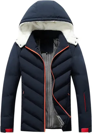 Crazynekos Men Autumn Winter Down Cotton Coat Padded Jacket Warm Long Sleeve Top