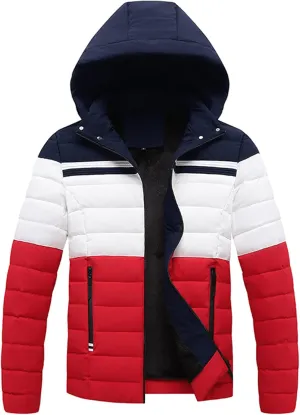 Crazynekos Men's Autumn and Winter Cotton Coat Padded Jacket Fashion Warm Parke