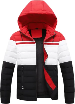Crazynekos Men's Autumn and Winter Cotton Coat Padded Jacket Fashion Warm Parke