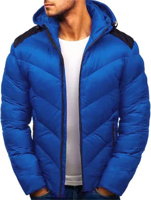 Crazynekos Men's Autumn and Winter Cotton Coat Padded Jacket Warm Long Sleeve Top