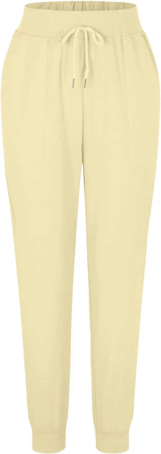 CRNTCEM Womens Straight Leg Beach Pants Slim Fit Travel Running Anckle Pant Workout Sweatpants Casual Cotton Linen Pants