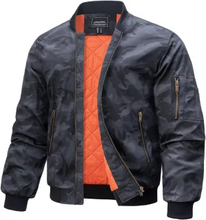 CRYSULLY Men's Jacket-Fall Winter Thicken Windbreakers Bomber Jackets Padded Coats