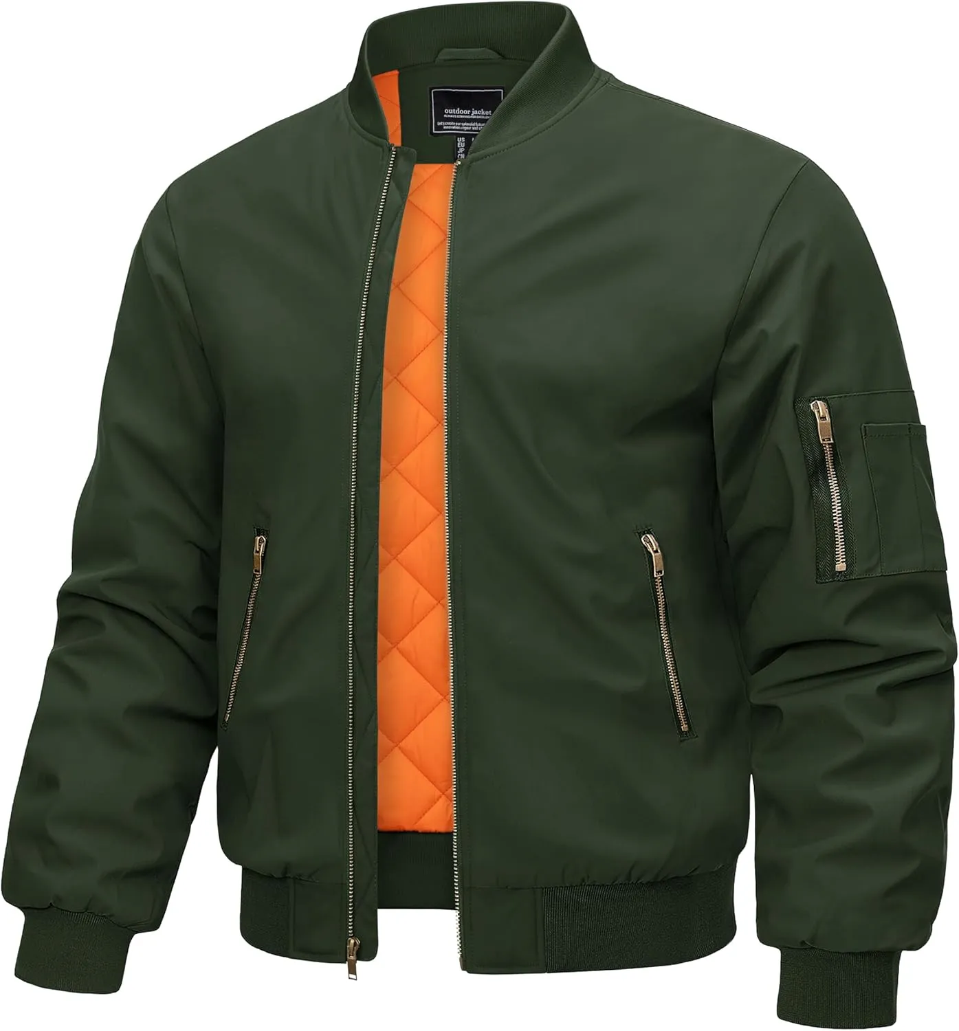 CRYSULLY Men's Jacket-Fall Winter Thicken Windbreakers Bomber Jackets Padded Coats