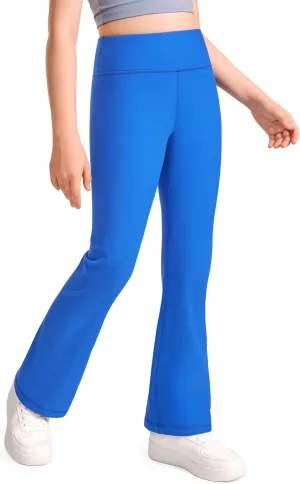 CRZ YOGA Girls Thermal Fleece Lined Flare Leggings Winter Warm Water Resistant Kids Bell Bottoms High Waist Pants Lounge Yoga