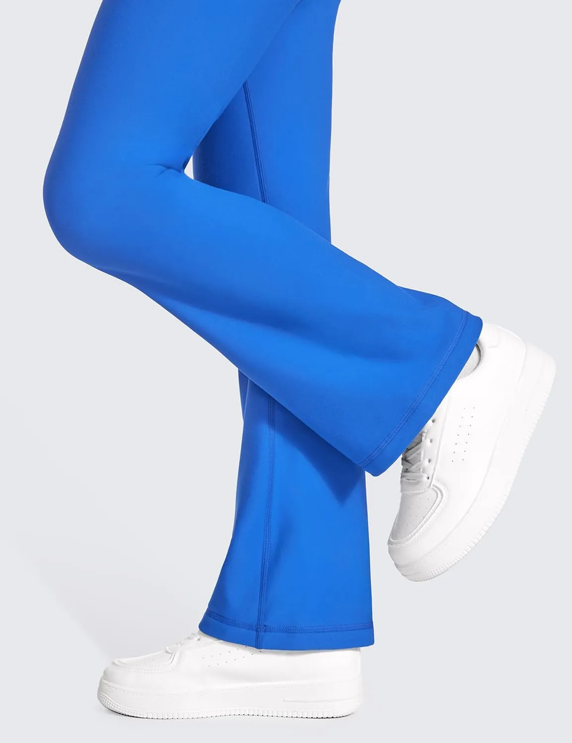 CRZ YOGA Girls Thermal Fleece Lined Flare Leggings Winter Warm Water Resistant Kids Bell Bottoms High Waist Pants Lounge Yoga