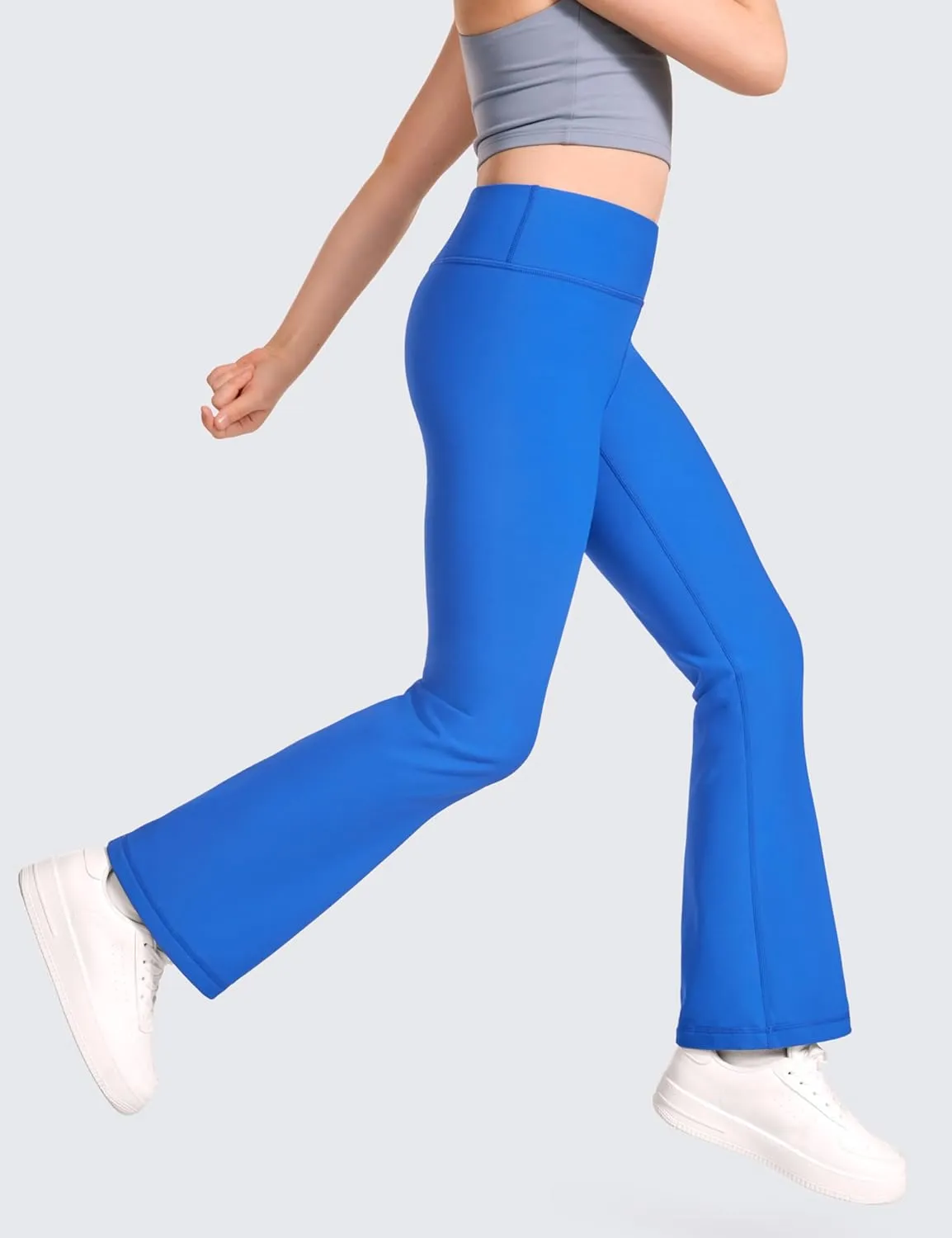 CRZ YOGA Girls Thermal Fleece Lined Flare Leggings Winter Warm Water Resistant Kids Bell Bottoms High Waist Pants Lounge Yoga