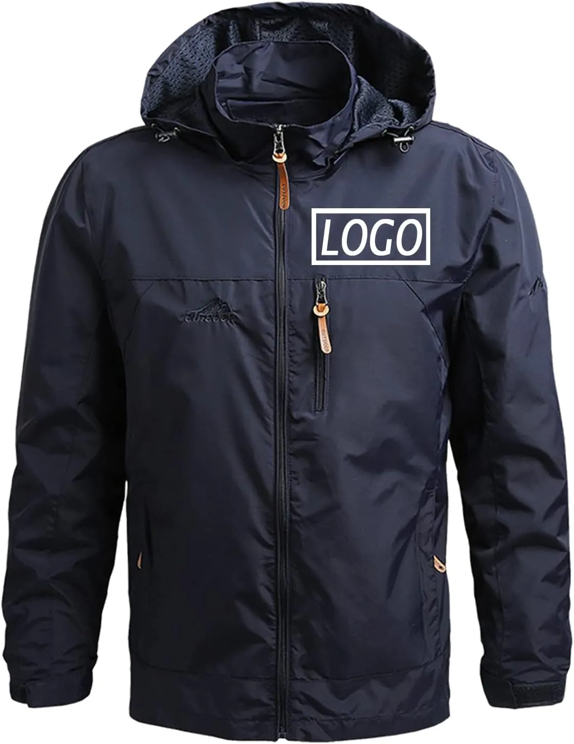 Custom Men's Jacket Add Your Own Logo Design Personalized Lightweight Waterproof Windbreaker Rain Coat