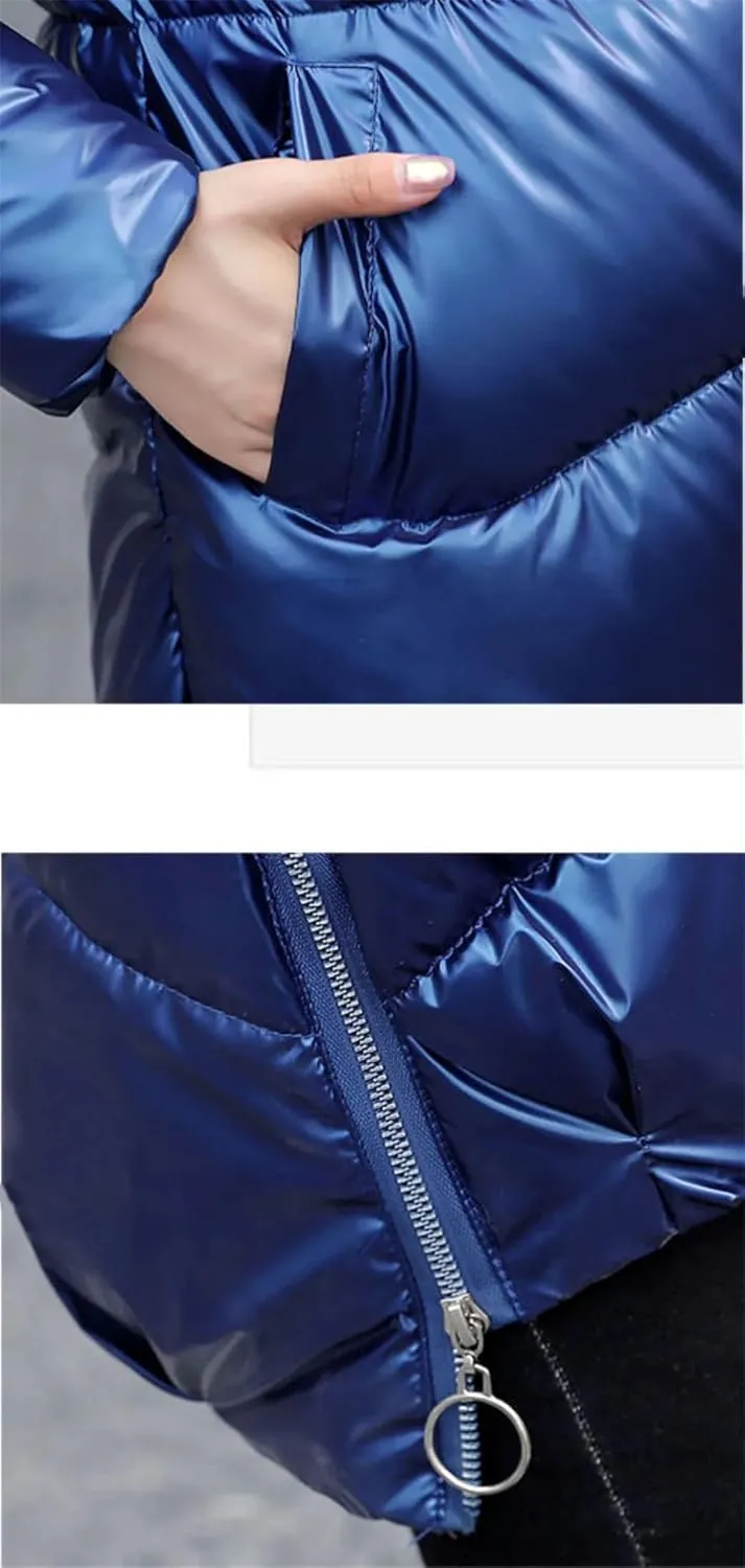 DBFBDTU Women Jacket Parkas Cotton Jacket Hooded Parka Warm Female Cotton Padded Coat Outerwear