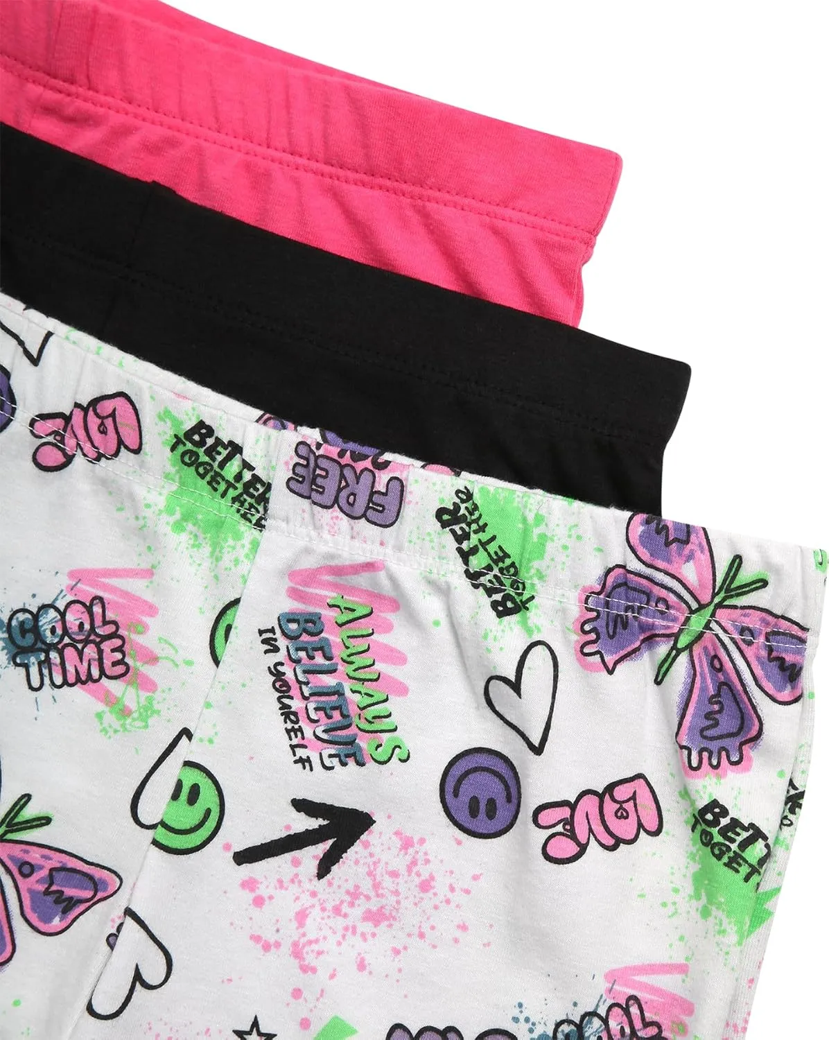 Dreamstar Girls Active Shorts Set - 6 Piece Fashion T-Shirts and Performance Bike Shorts - Summer Outfit for Girls (7-16)