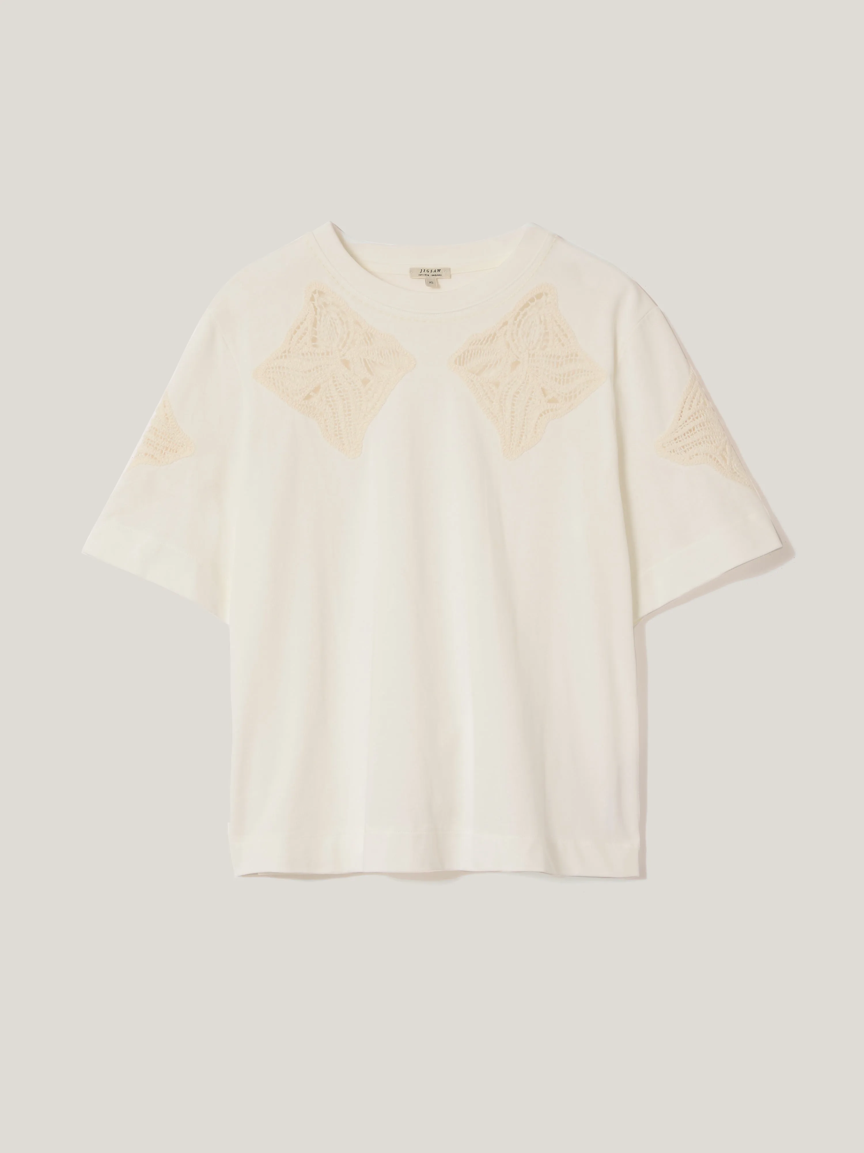 Embroidered Short Sleeve T-shirt | Cream