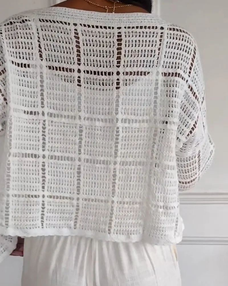 EMMA - Casual Hollow-Out Round Neck Sweater