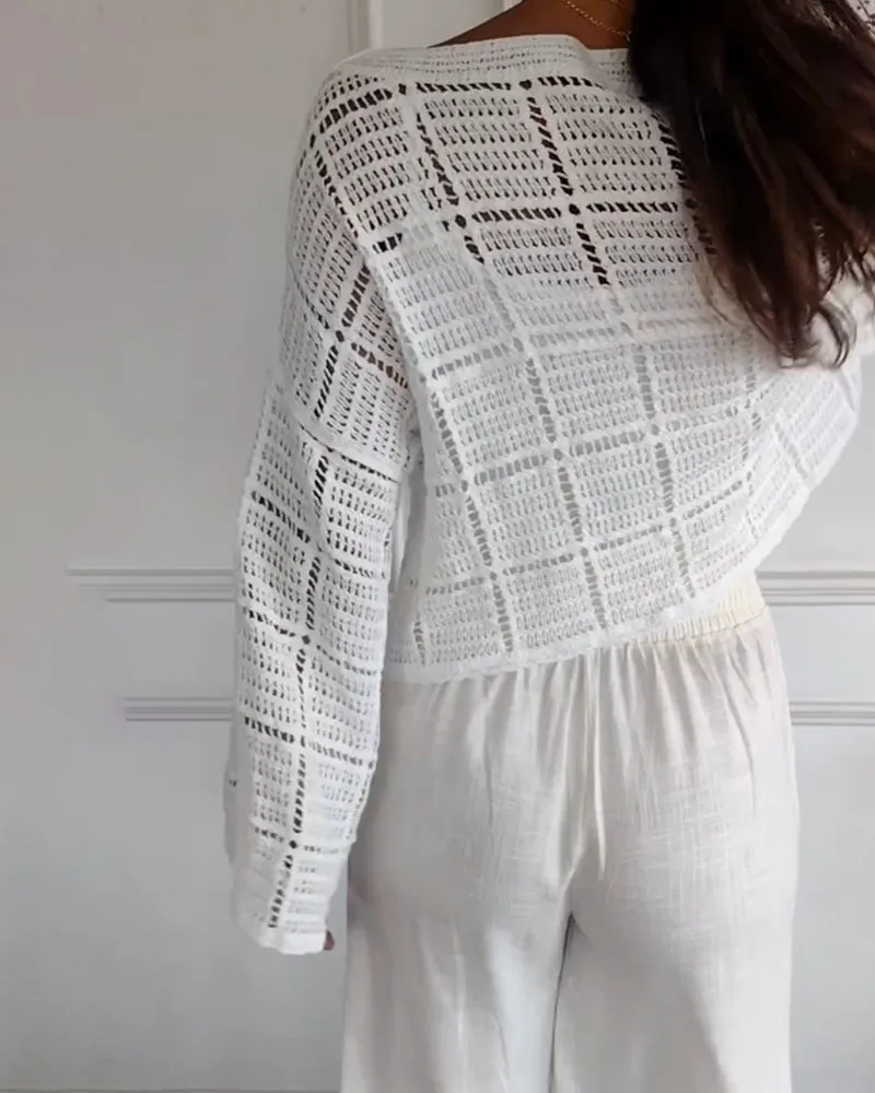 EMMA - Casual Hollow-Out Round Neck Sweater