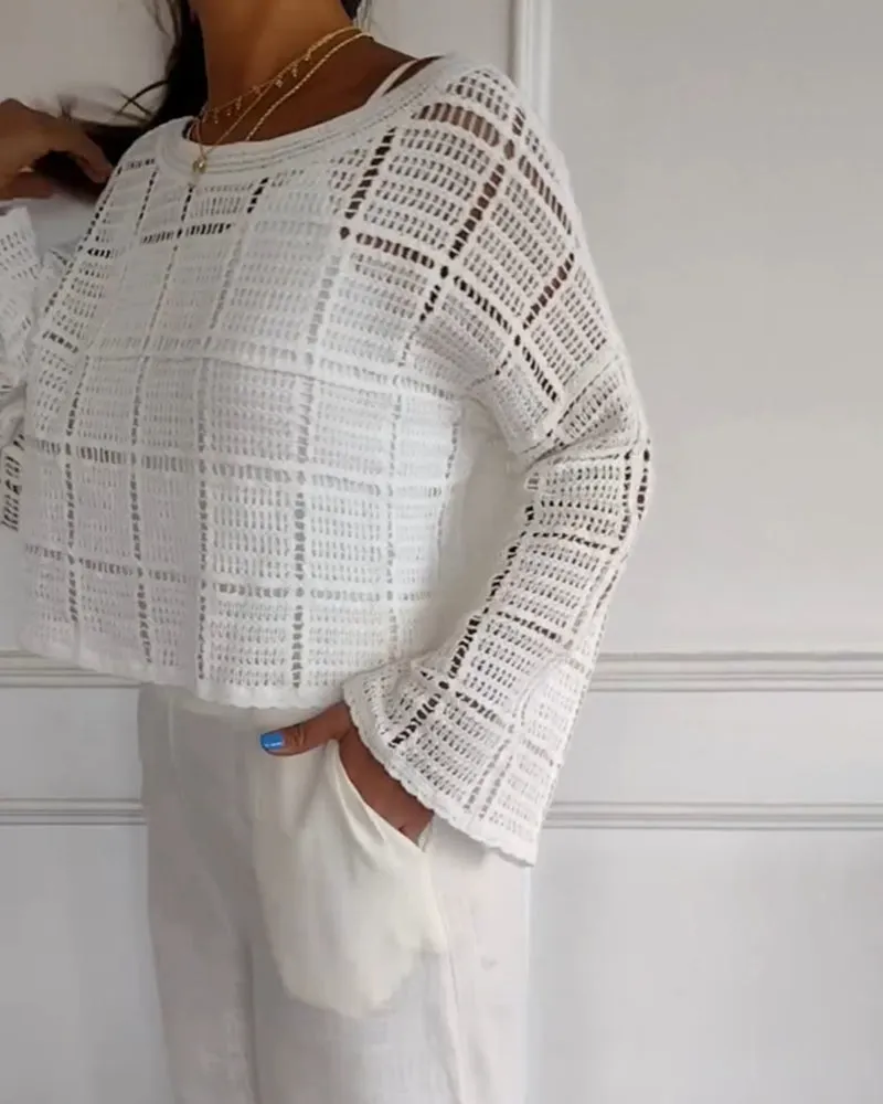EMMA - Casual Hollow-Out Round Neck Sweater