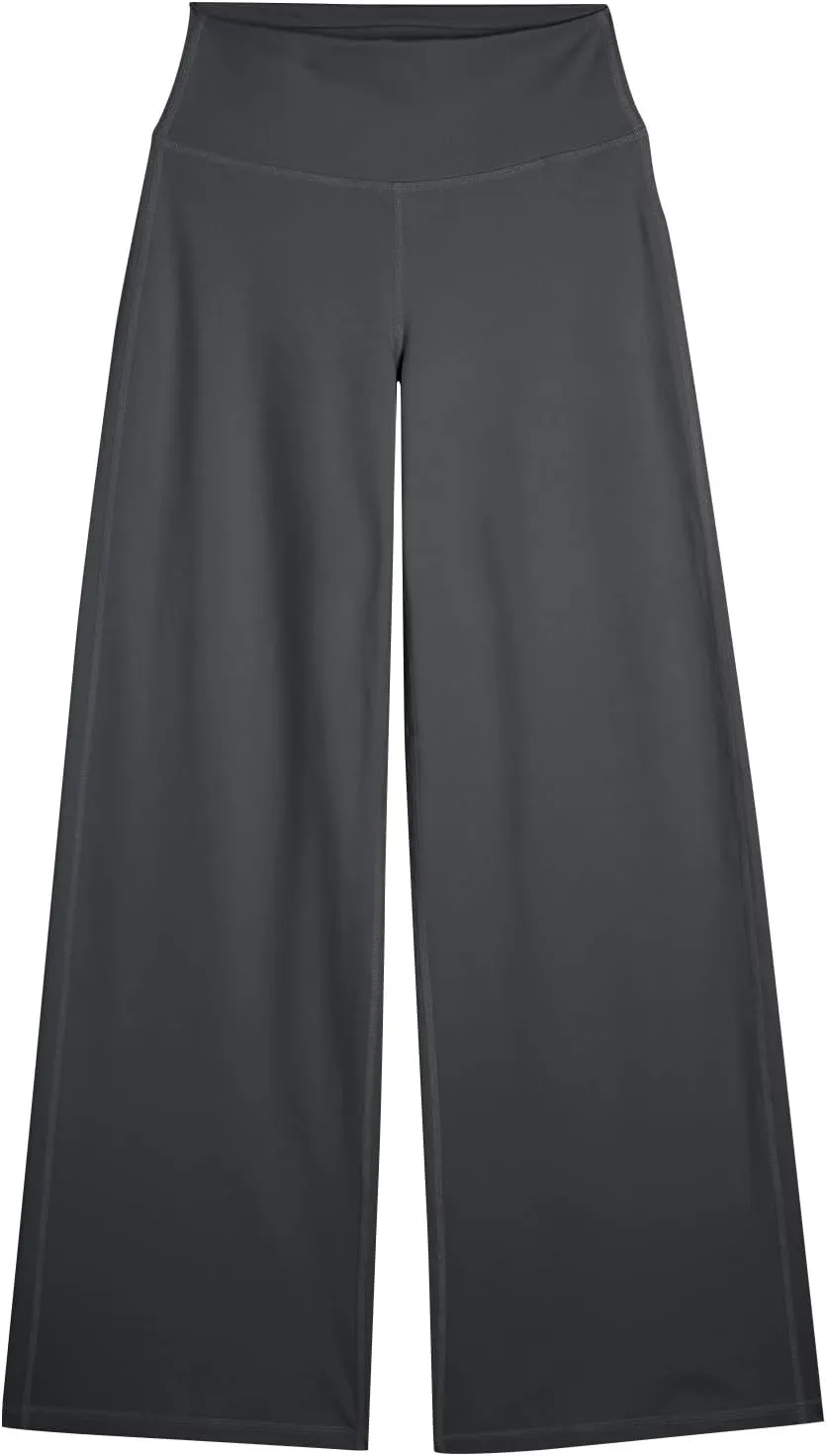 fanmpghleoo Wide Leg Yoga Pants for Women High Waisted Pull On Stretchy Work Pants Business Casual Athletic Trousers Pants