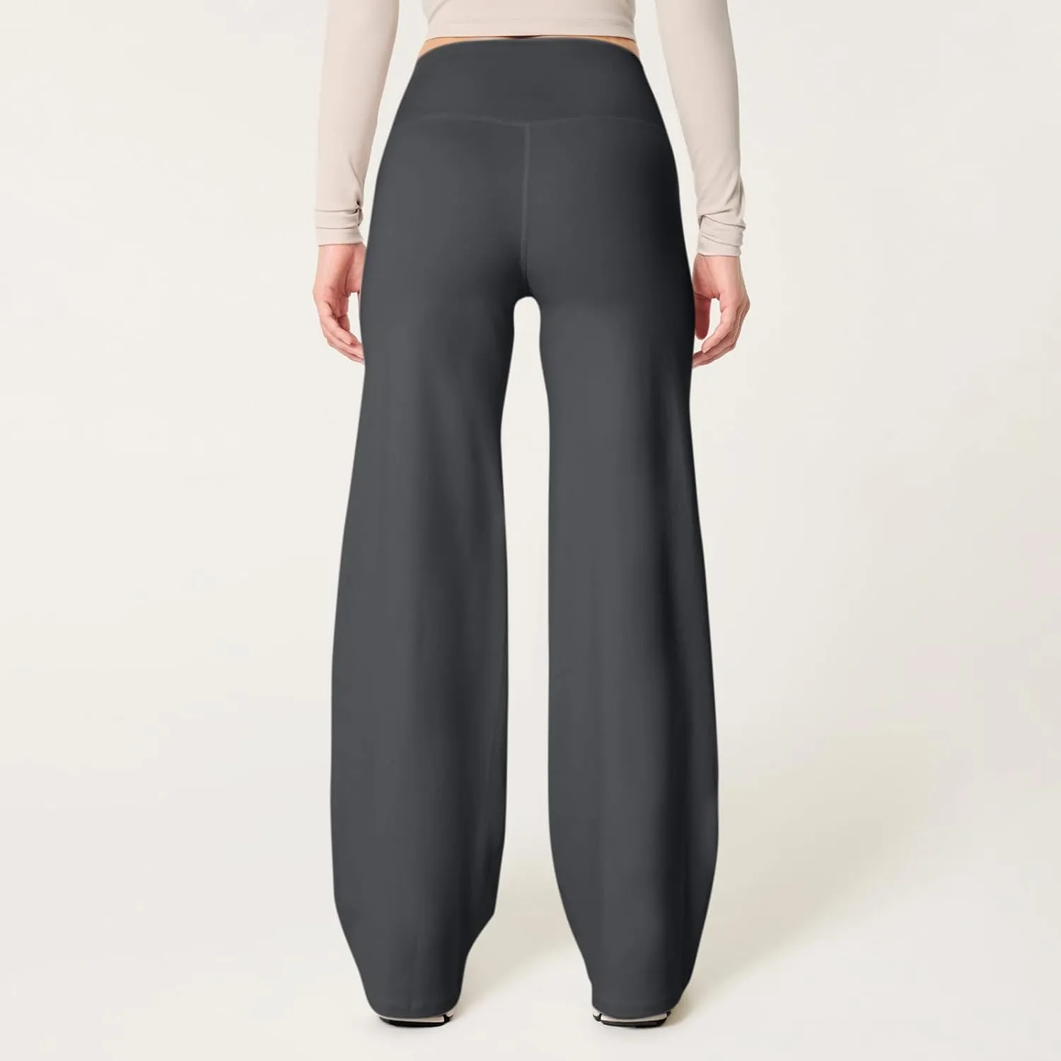 fanmpghleoo Wide Leg Yoga Pants for Women High Waisted Pull On Stretchy Work Pants Business Casual Athletic Trousers Pants