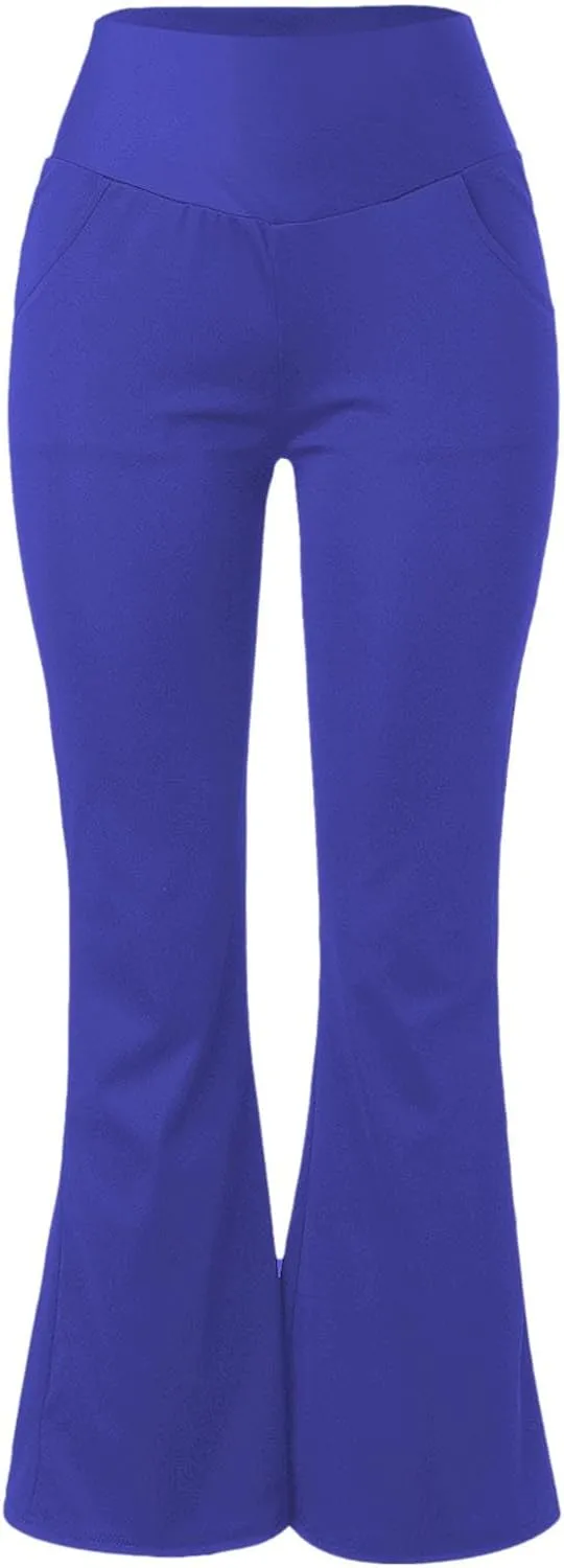 Flared Leggings for Women Trendy High Waist Tummy Control Yoga Pants Casual Comfy Gym Workout Trousers with Pockets