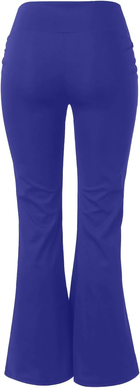 Flared Leggings for Women Trendy High Waist Tummy Control Yoga Pants Casual Comfy Gym Workout Trousers with Pockets