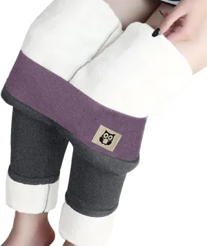 Fleece Lined Leggings Women Warm Thermal Legging Winter Pants Cold Weather Thick Velvet Tights Comfy Sherpa Snow Pants