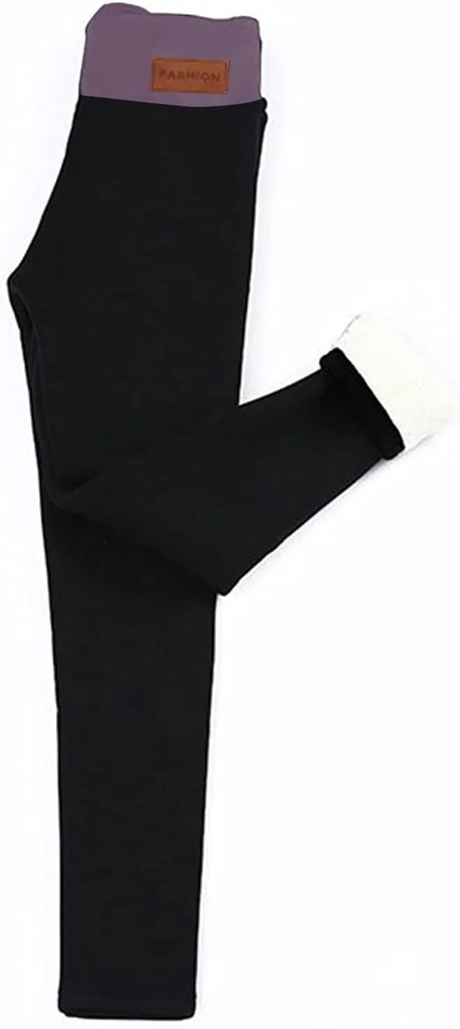 Fleece Lined Leggings Women Warm Thermal Legging Winter Pants Cold Weather Thick Velvet Tights Comfy Sherpa Snow Pants