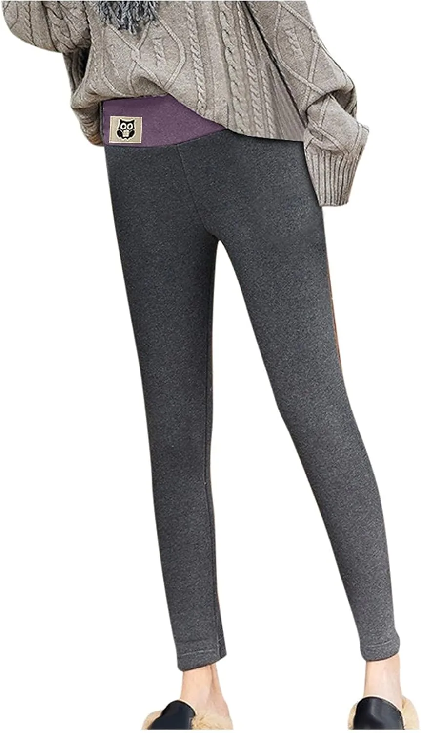 Fleece Lined Leggings Women Warm Thermal Legging Winter Pants Cold Weather Thick Velvet Tights Comfy Sherpa Snow Pants