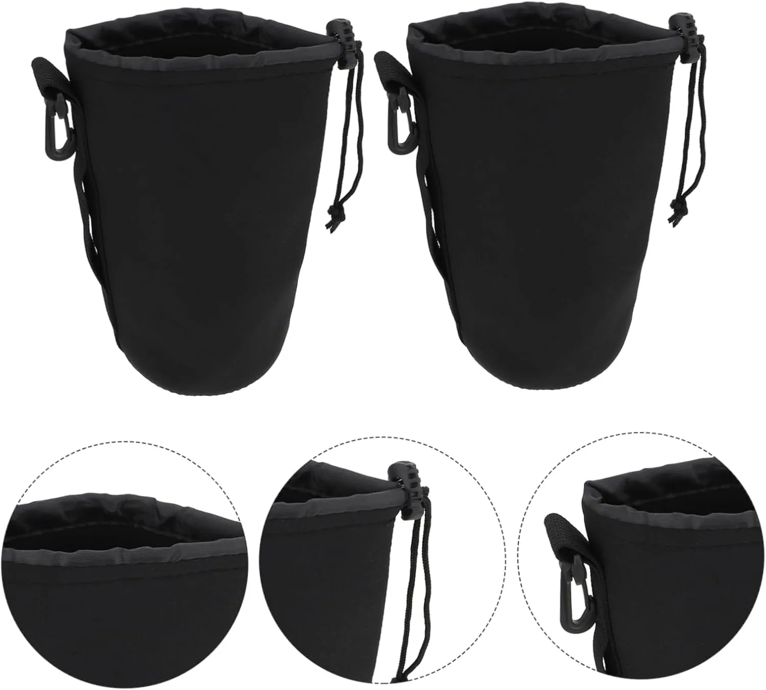 Flexible Insulation Pouch for Dslr Camera Lens Protective Neoprene Case Large Pouch Bag Carabiner