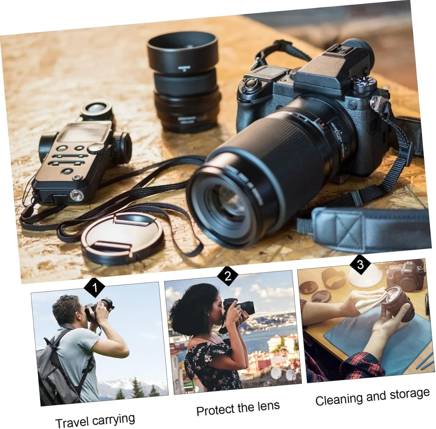 Flexible Insulation Pouch for Dslr Camera Lens Protective Neoprene Case Large Pouch Bag Carabiner