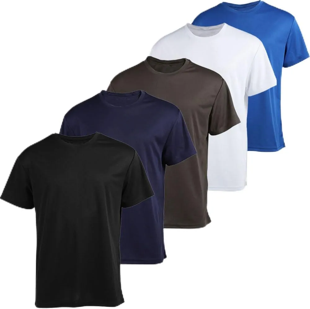 Gary Com 5 Pack Men's Short Sleeve Tees Quick Dry UV Protection Tops Workout Gym&Cycling Athletic T-Shirt for Man