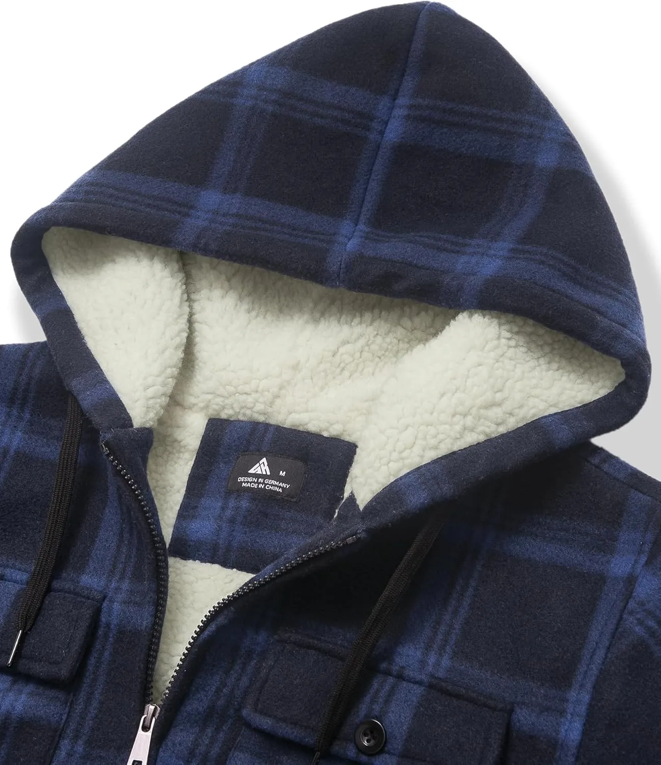 GEEK LIGHTING Men's Flannel Shirts Jacket Sherpa Lined Fleece Plaid Hoodie Long Sleeve Winter Warm Coat