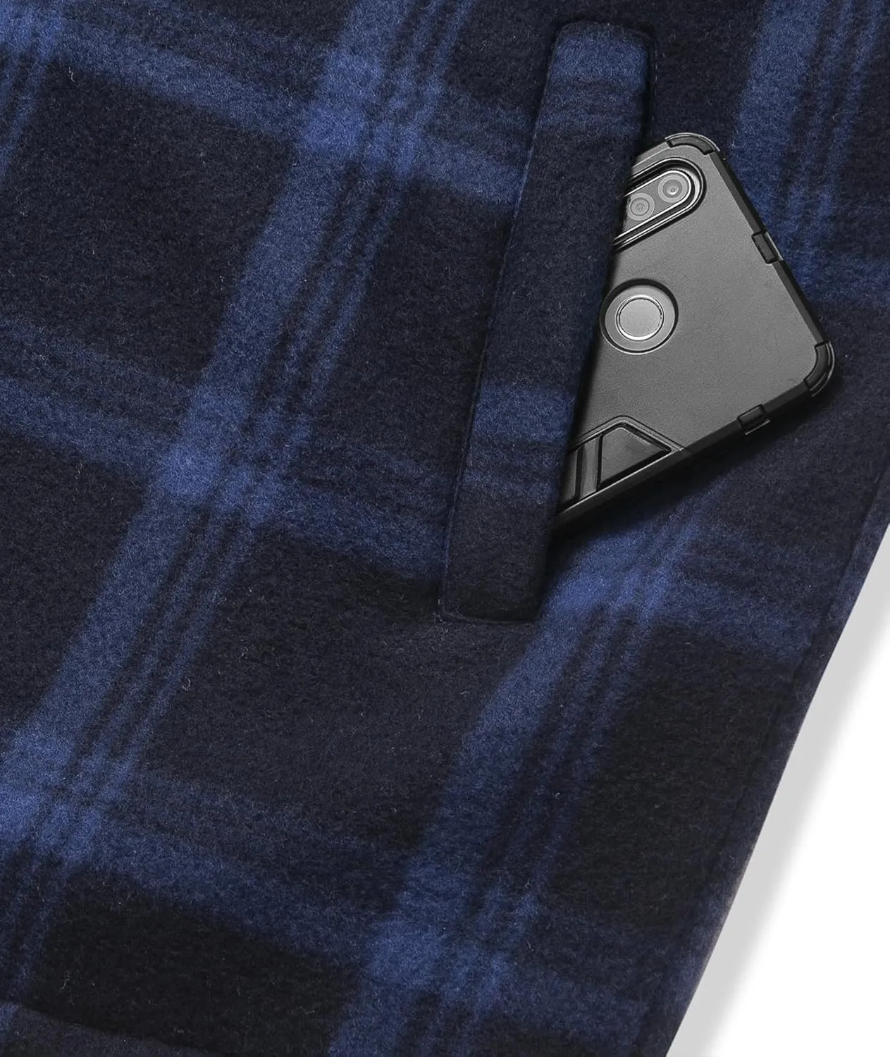 GEEK LIGHTING Men's Flannel Shirts Jacket Sherpa Lined Fleece Plaid Hoodie Long Sleeve Winter Warm Coat