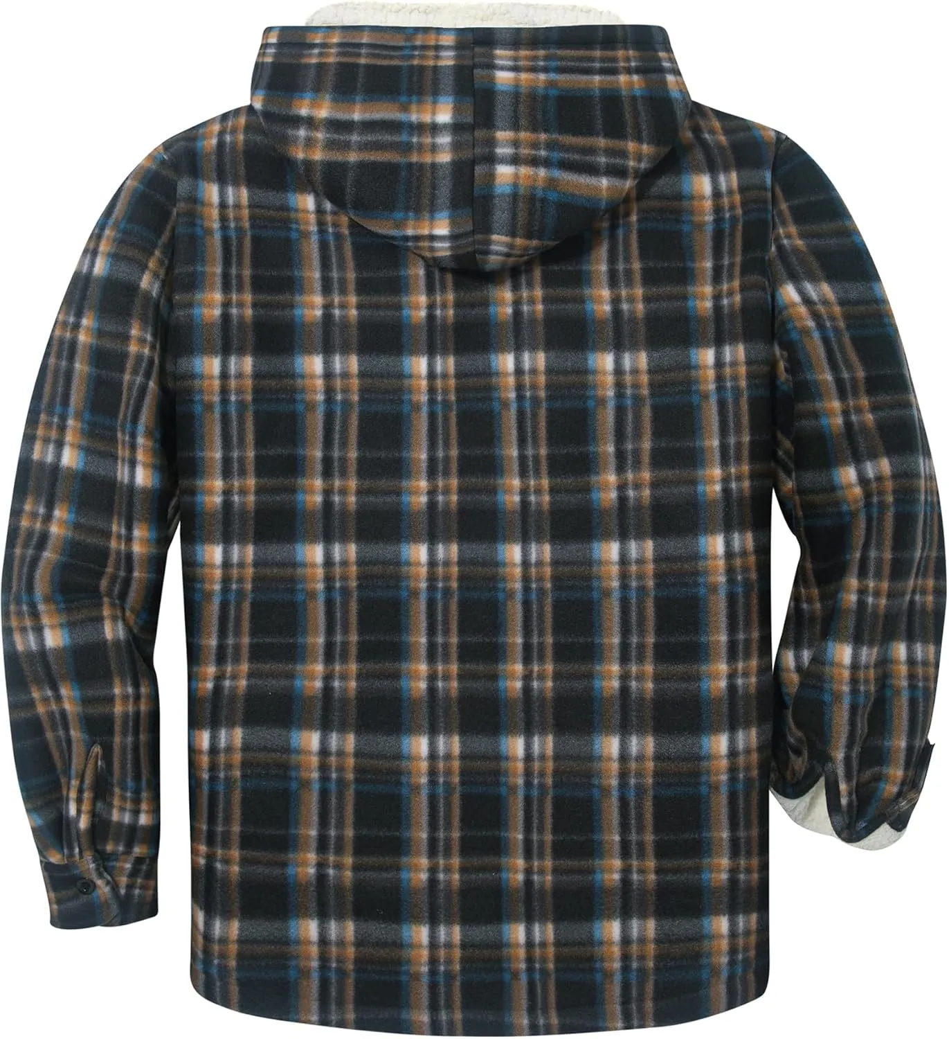 GEEK LIGHTING Men's Flannel Shirts Jacket Sherpa Lined Fleece Plaid Hoodie Long Sleeve Winter Warm Coat